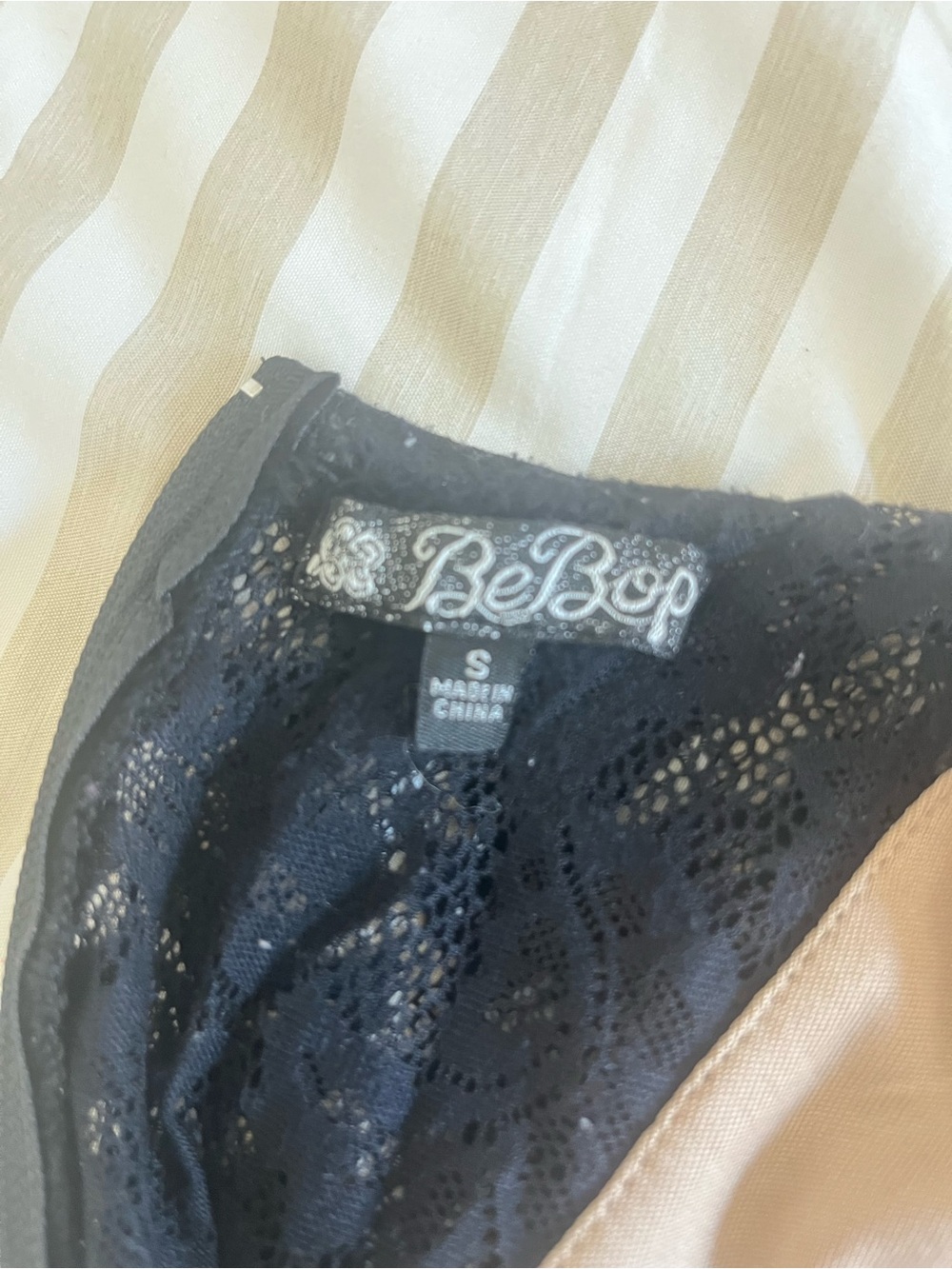 🖤 BeBop Black Lace Mini Dress with Nude Lining | Size Small - Picture 3 of 11